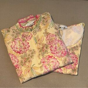 St John Sport Floral Sweater Set EUC